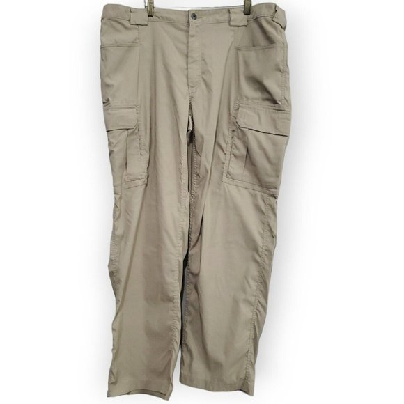 Duluth Trading Co Men's 2XL x 32 Stretch‎ Waist Cargo Utility Pants Beige, Tan - Picture 1 of 3